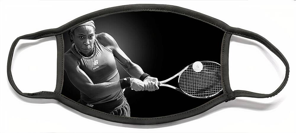 Coco Gauff Face Mask featuring the photograph The Power of Coco Gauff by Ed Taylor