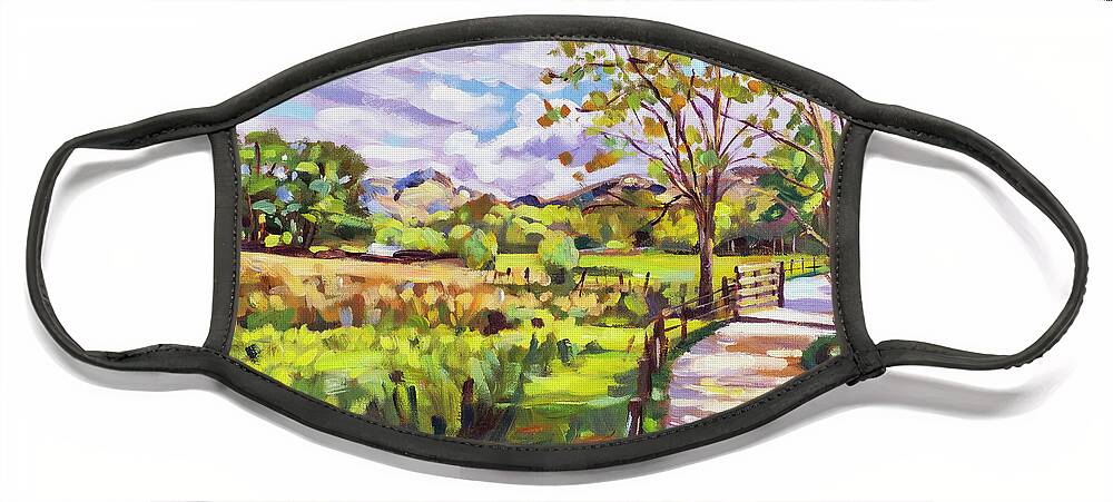Pastoral Landscape Face Mask featuring the painting The Ride Home by David Lloyd Glover