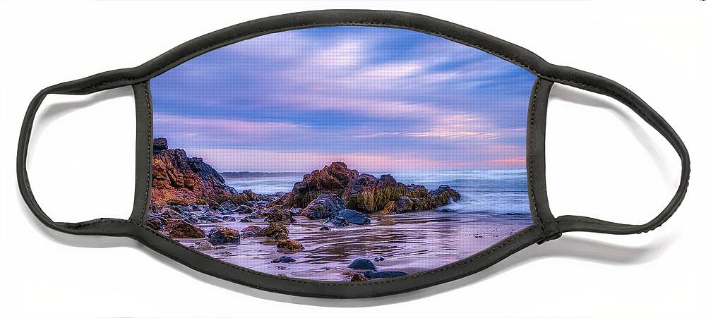 Rocks Face Mask featuring the photograph The Rocks of Marginal Way by Penny Polakoff