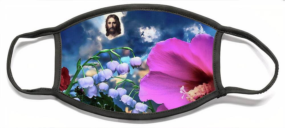 Rose Of Sharon Face Mask featuring the digital art The Rose of Sharon by Norman Brule