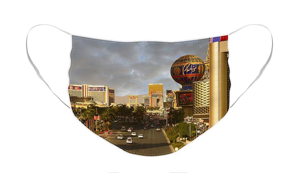 S Las Vegas Blvd Face Mask featuring the photograph The Strip Vegas by Chris Smith
