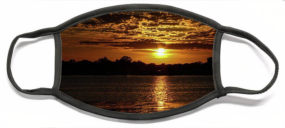 Sunset Face Mask featuring the photograph The Sunset over the Lake by Daniel Cornell