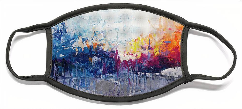 Winter Face Mask featuring the painting The Symphony of a Winter Morning by Linda Bailey
