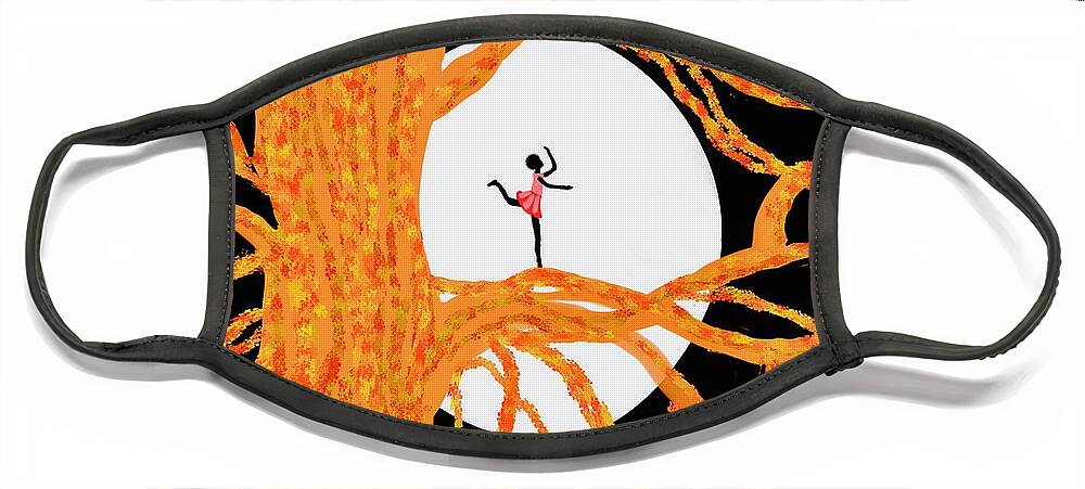 Old Twisted Tree Face Mask featuring the digital art The tree dancer by Elaine Hayward