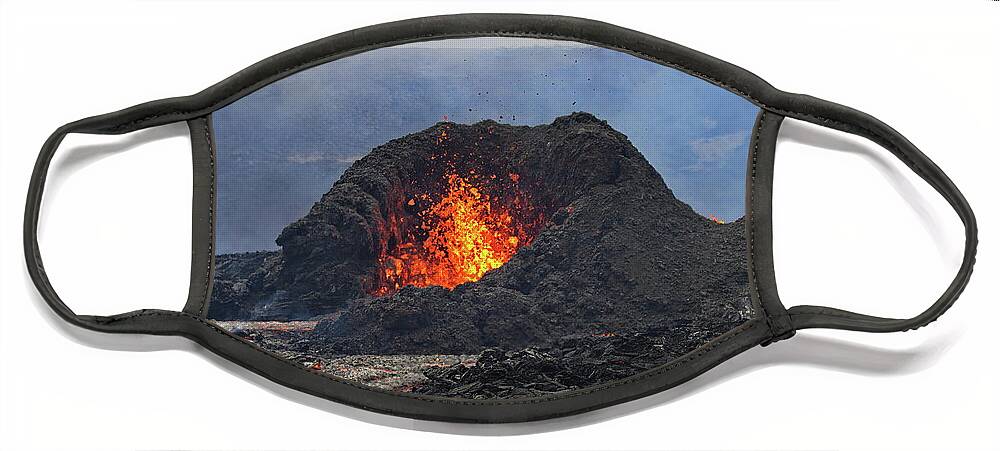Volcano Face Mask featuring the photograph The victor by Christopher Mathews