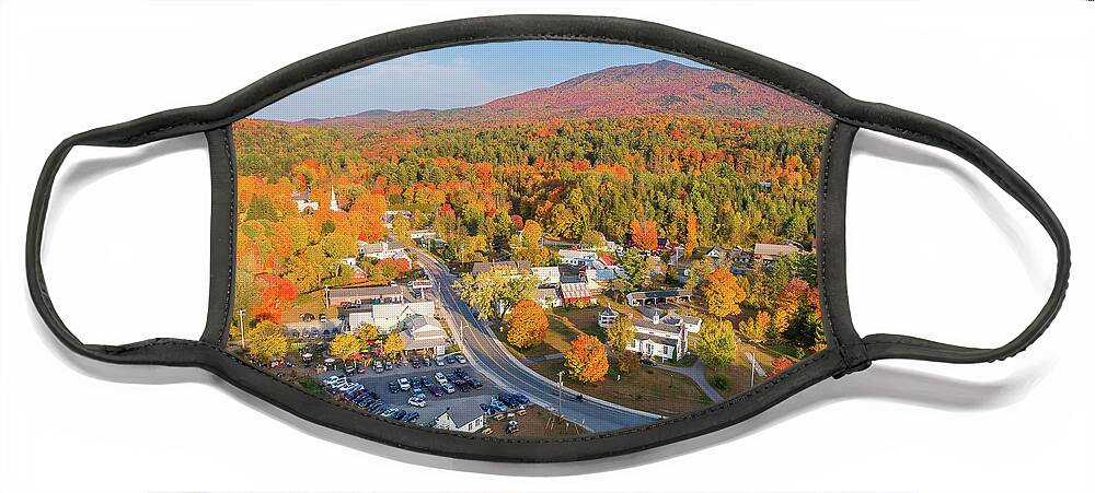 Landscape Face Mask featuring the photograph The Village of East Burke, Vermont by John Rowe