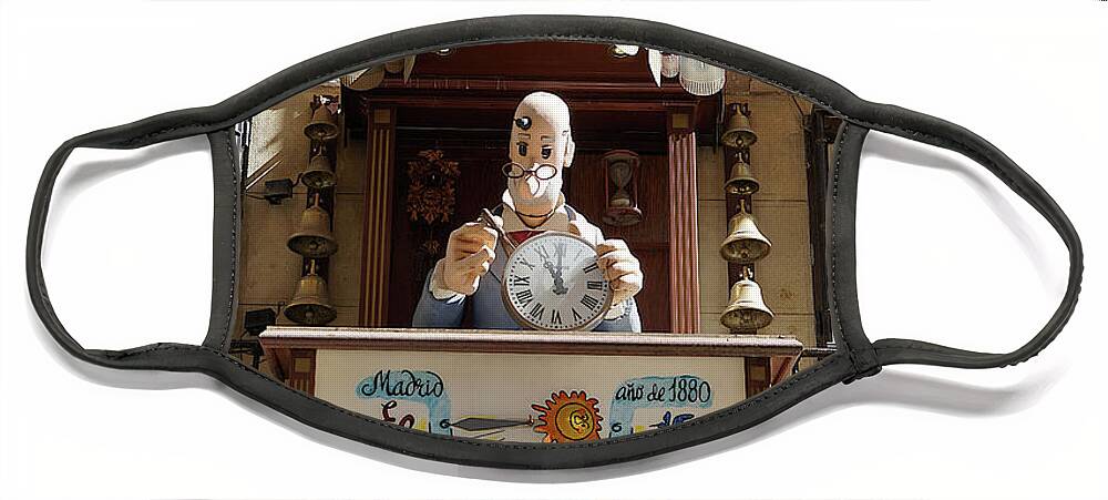 The Watchmaker Of The Calle De La Sal Face Mask featuring the photograph The Watchmaker of the Calle de la Sal by Richard Reeve