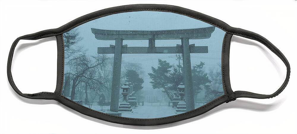 Japan Face Mask featuring the photograph The winter gate by Tim Ernst