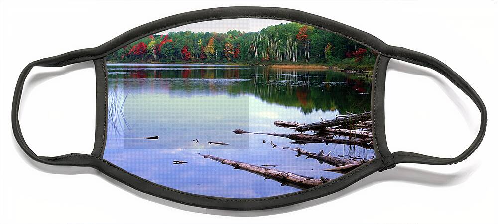 Autumn Face Mask featuring the photograph Thornton Lake in Autumn by James C Richardson
