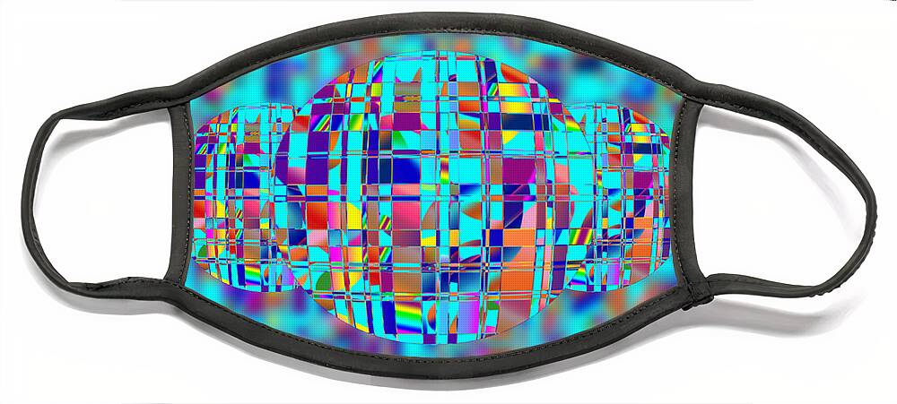 Digital Face Mask featuring the digital art Three Globes by Ronald Mills