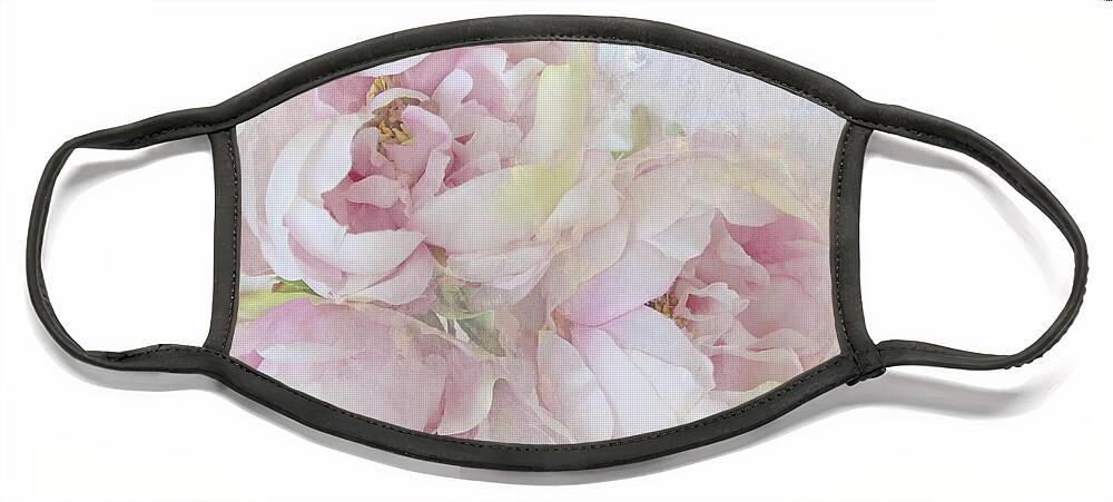 Flower Face Mask featuring the photograph Three Peonies by Karen Lynch