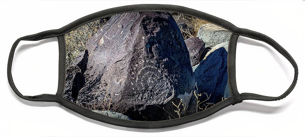 Ancient Face Mask featuring the photograph Three Rivers Petroglyphs #15 by Blake Webster