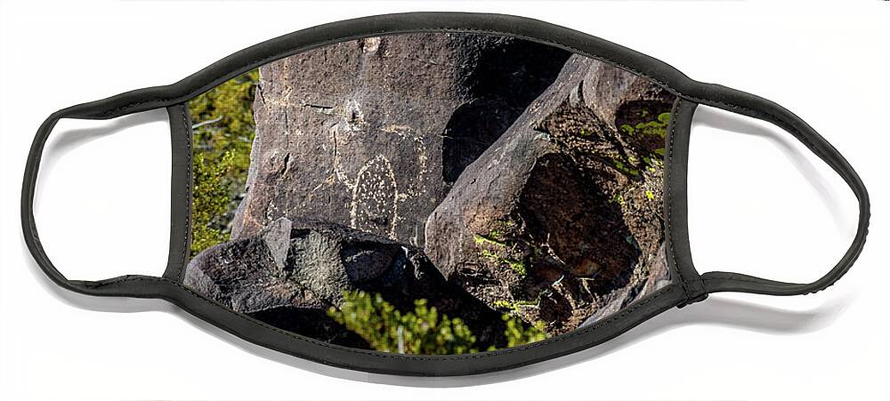 Ancient Face Mask featuring the photograph Three Rivers Petroglyphs #22 by Blake Webster
