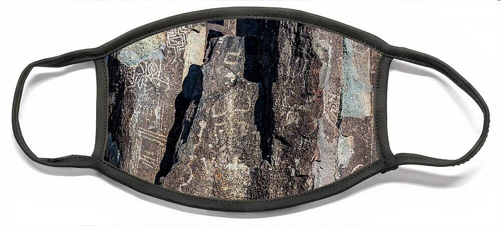 Ancient Face Mask featuring the photograph Three Rivers Petroglyphs #30 by Blake Webster