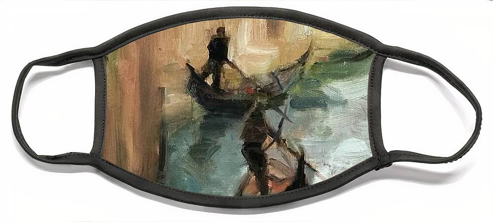 Venice Face Mask featuring the painting Peaceful times 2 by Ashlee Trcka
