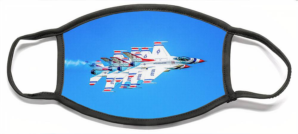 Thunderbirds Face Mask featuring the photograph Thunderbirds Echelon Formation by Jeff at JSJ Photography