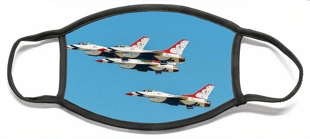 Usaf Face Mask featuring the photograph Thunderbirds Gear Up Now by Jeff at JSJ Photography