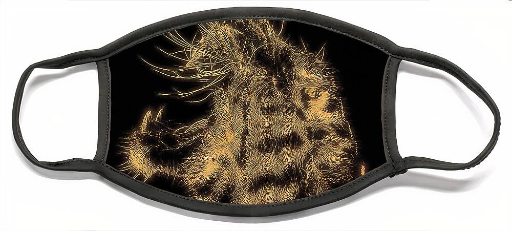 Africa Face Mask featuring the digital art Tiger Roar by Pheasant Run Gallery