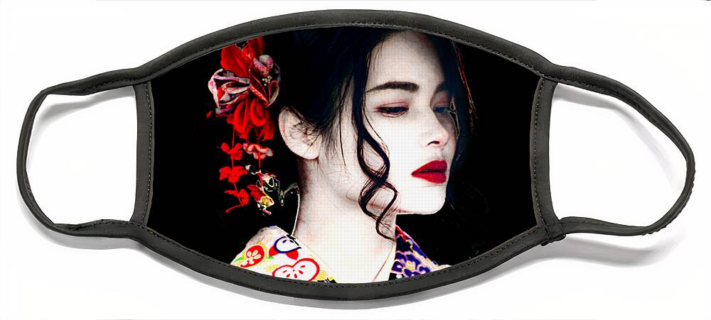 Geisha Face Mask featuring the photograph Tokyo Geisha by Worldwide Photography
