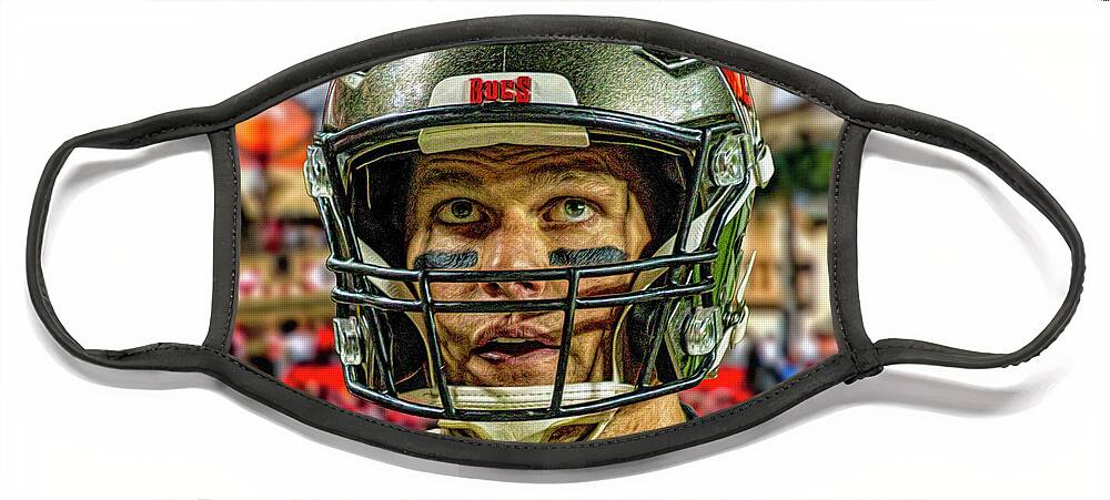 Tom Brady MVP Bucs Super Bowl LV Winners Face Mask by Mal Bray