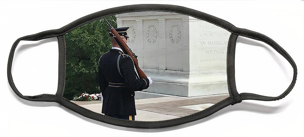 Arlington Face Mask featuring the photograph Tomb of the Unknowns by Lee Darnell