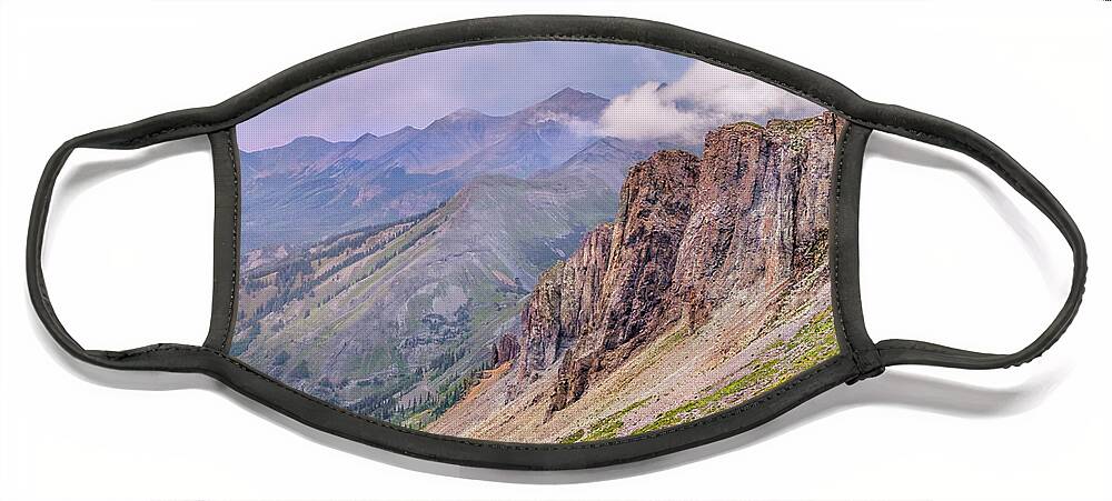 San Juan Mountains Face Mask featuring the digital art Top of the Pass by James Woody