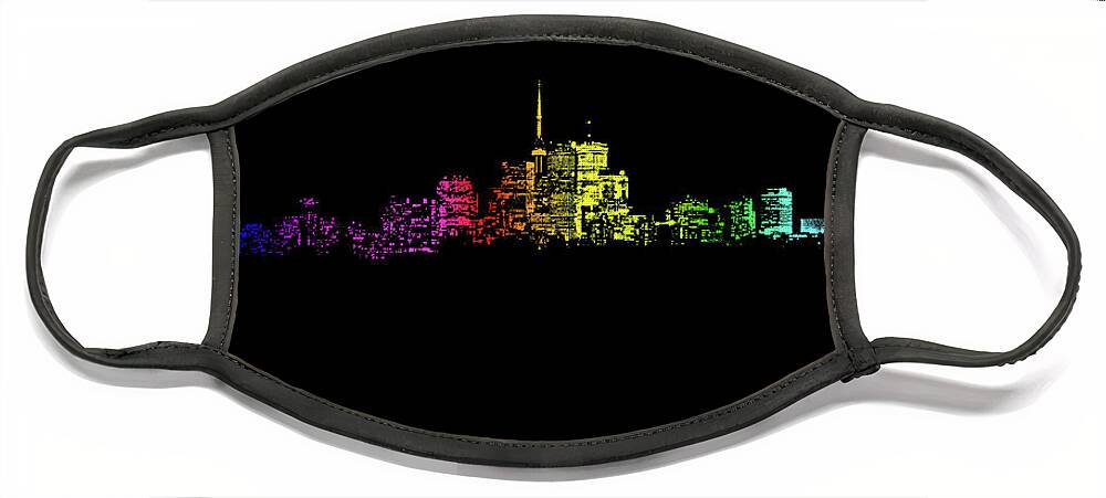 Toronto Face Mask featuring the digital art Toronto Skyline Gradient Repost by Brian Carson