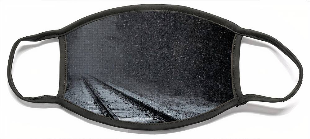 Train Face Mask featuring the photograph Tracks in the Snow by Denise Kopko