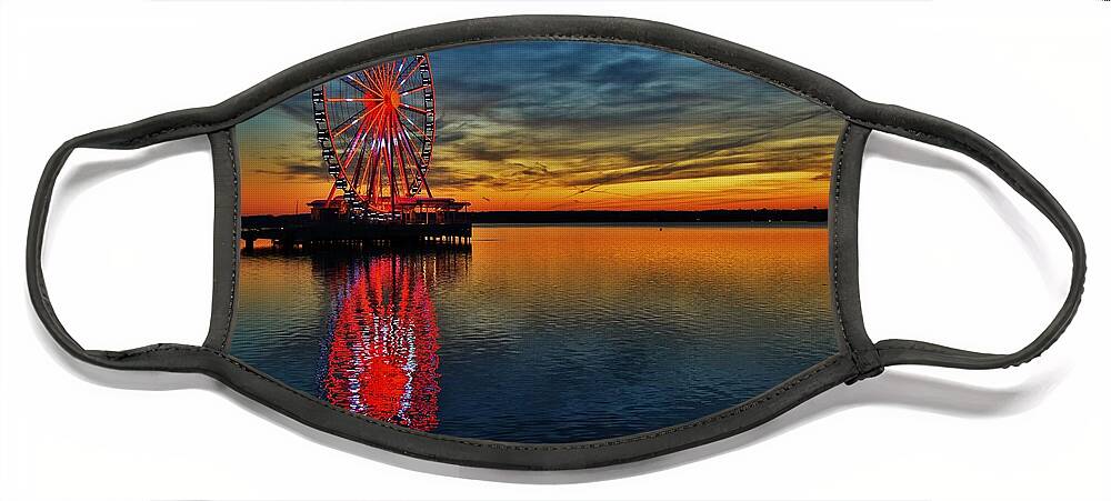 Sunset Face Mask featuring the photograph Tranquil River by Addison Likins