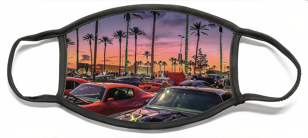Pontiac Face Mask featuring the photograph TransAm Sunset by Darrell Foster
