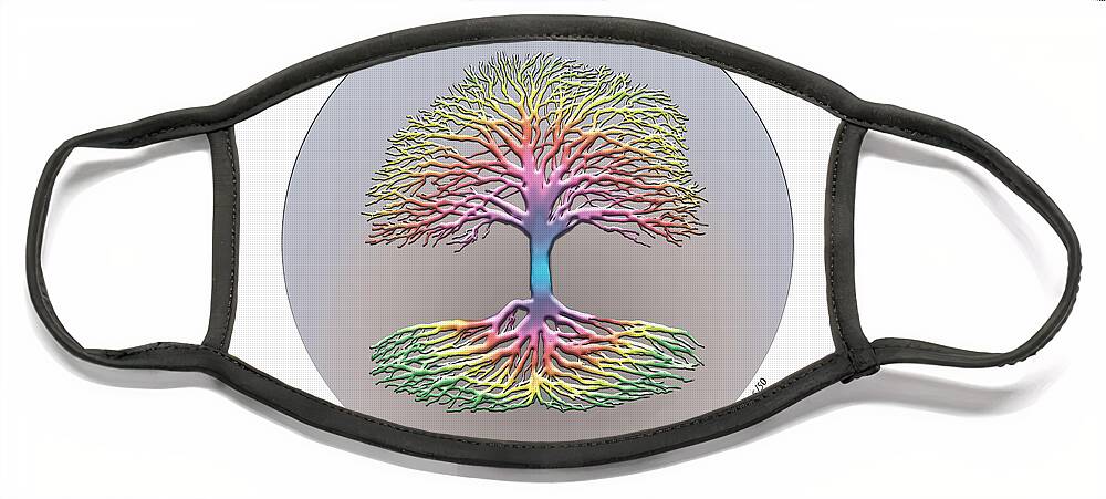 Tree Face Mask featuring the digital art Tree of Life -Pastel by Jacqueline Shuler