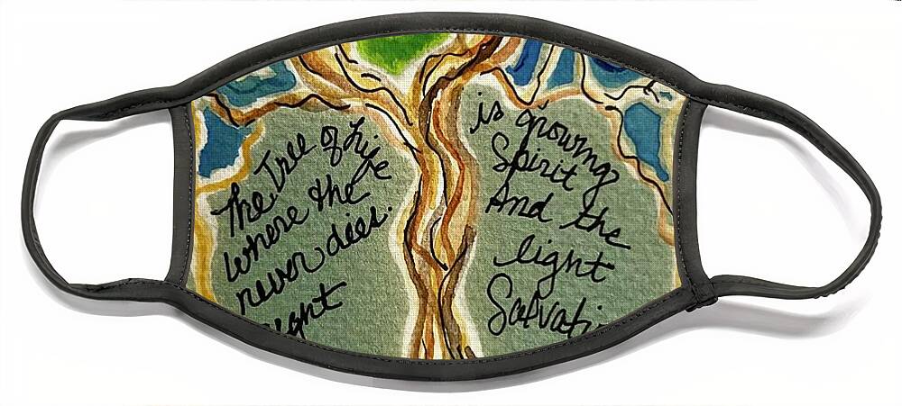  Face Mask featuring the painting Tree of Life by Theresa Marie Johnson