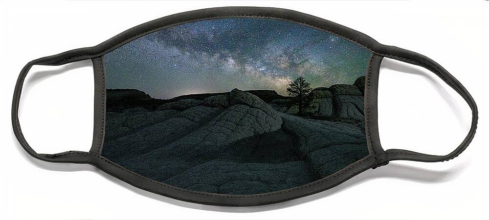 Milky Way Face Mask featuring the photograph Tree under Stars by Judi Kubes