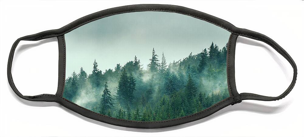 Tree Face Mask featuring the photograph Trees in the Mist by David Lichtneker