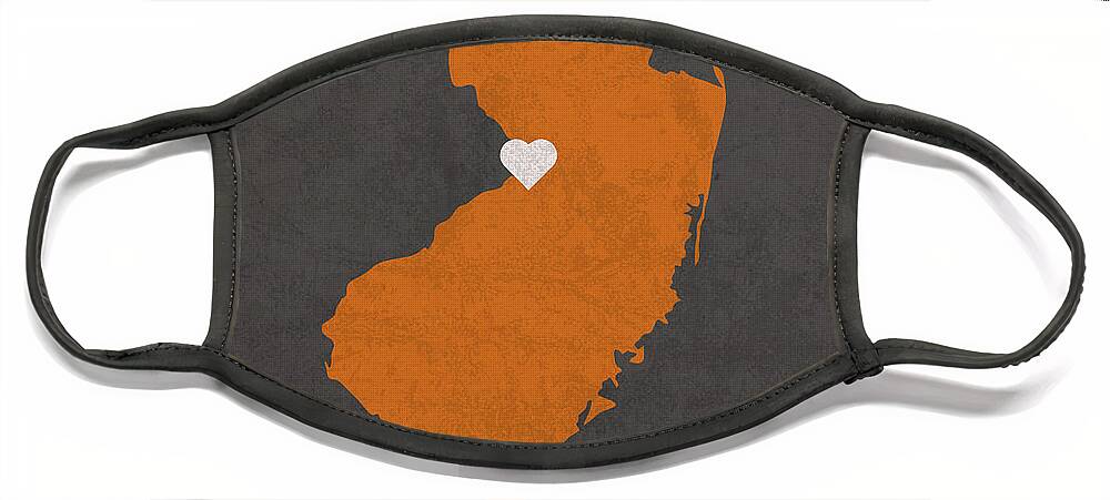 Trenton Face Mask featuring the mixed media Trenton New Jersey City Map Founded 1792 Princeton University Color Palette by Design Turnpike