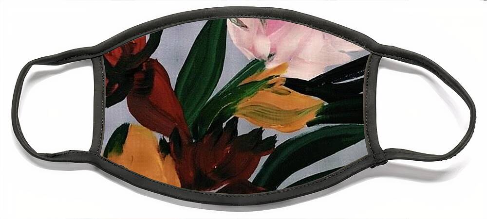  Face Mask featuring the painting Tropical Bouquet by Meredith Palmer