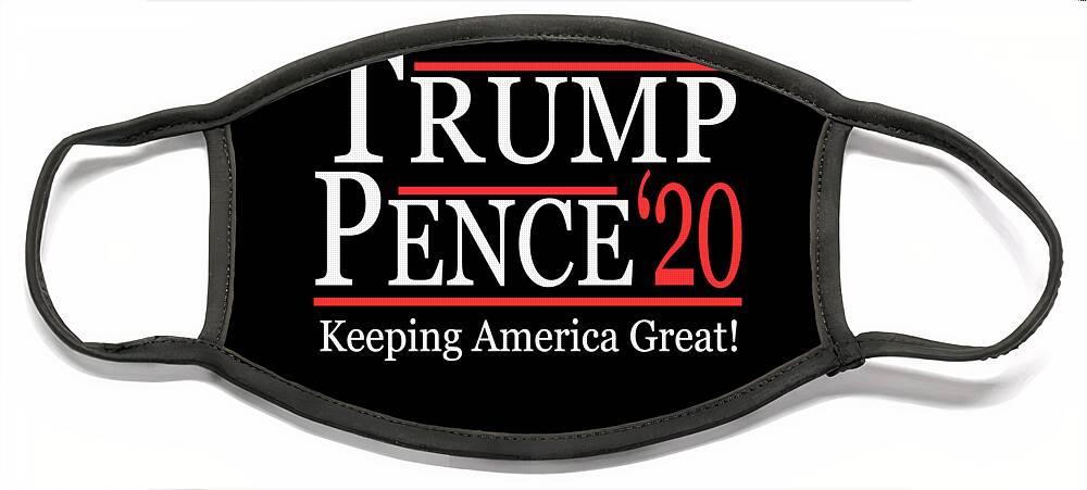 Funny Face Mask featuring the digital art Trump Pence 2020 Keeping America Great by Flippin Sweet Gear