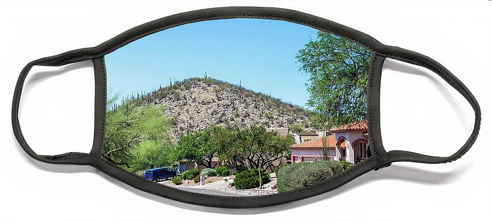 Tucson Tile Roof Face Mask featuring the photograph Tucson Tile Roof by Tom Cochran