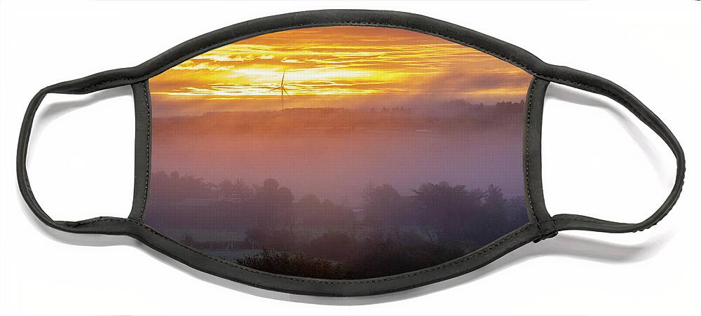 Templeglantine Face Mask featuring the photograph Tullig Misty Sunsise by Mark Callanan