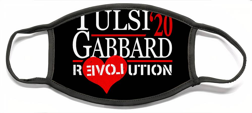 Election Face Mask featuring the digital art Tulsi Gabbard 2020 Revolution by Flippin Sweet Gear