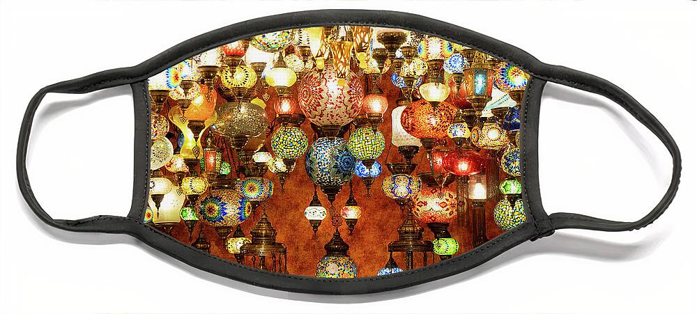 Grand Bazar Face Mask featuring the photograph Turkish lamps by Anastasy Yarmolovich
