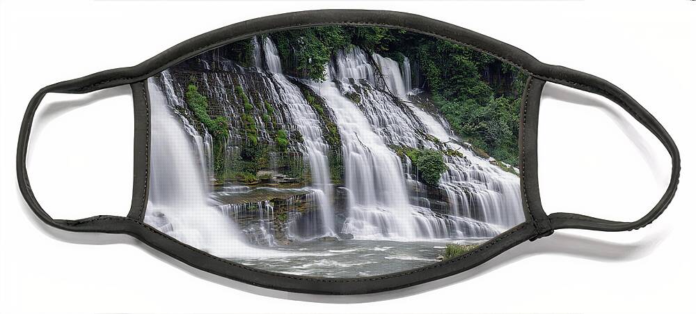  Face Mask featuring the photograph Twin Falls by William Boggs