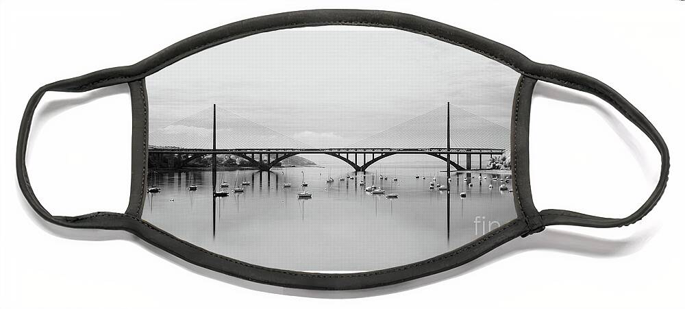 Art Face Mask featuring the photograph Two bridges by Frederic Bourrigaud