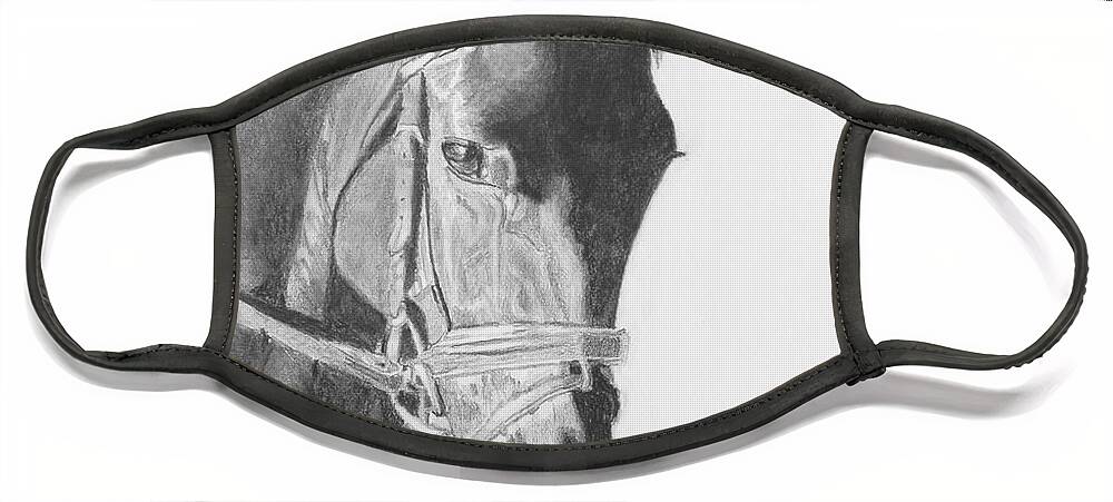 Horse Face Mask featuring the drawing Tyberius by Quwatha Valentine