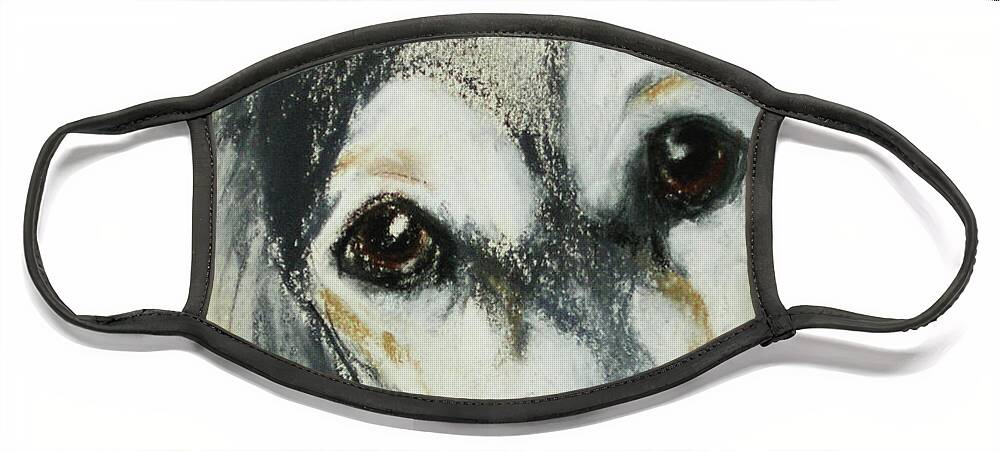 Saluki Face Mask featuring the drawing Unconditional Love by Cori Solomon