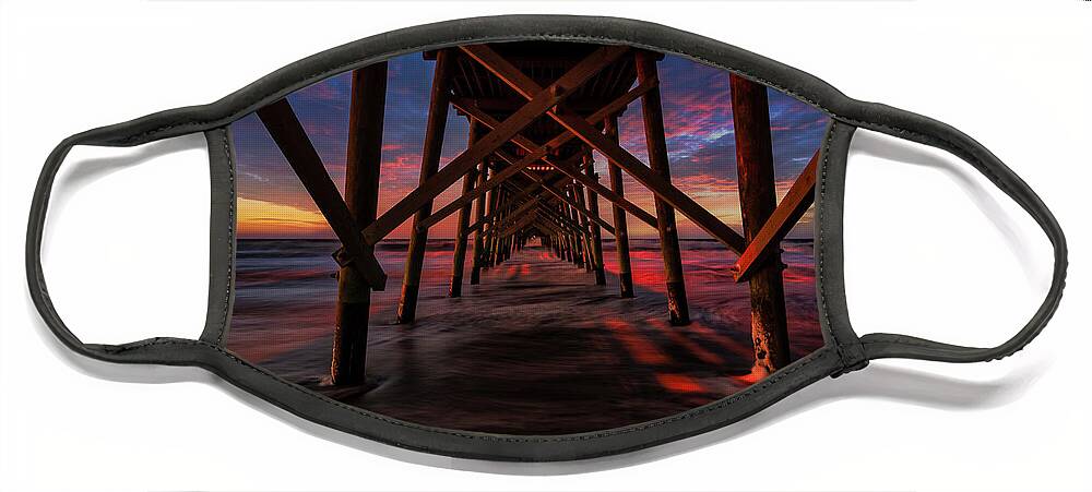 Pier Face Mask featuring the photograph Under Oak Islsnd Pier by Nick Noble