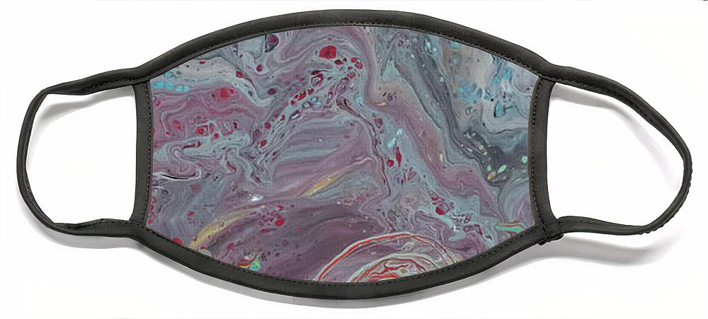 Pour Face Mask featuring the mixed media Underwater Pour by Aimee Bruno