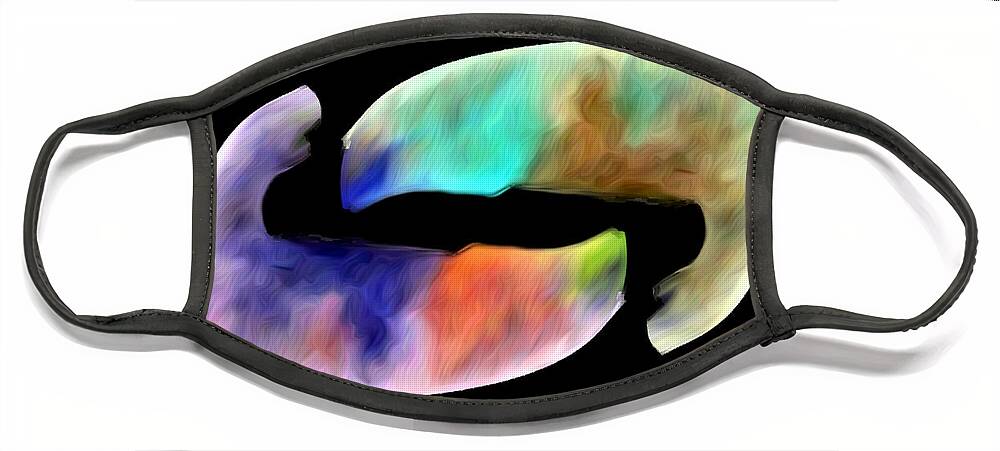 Abstract Face Mask featuring the digital art Uniting Together Abstract by Ronald Mills