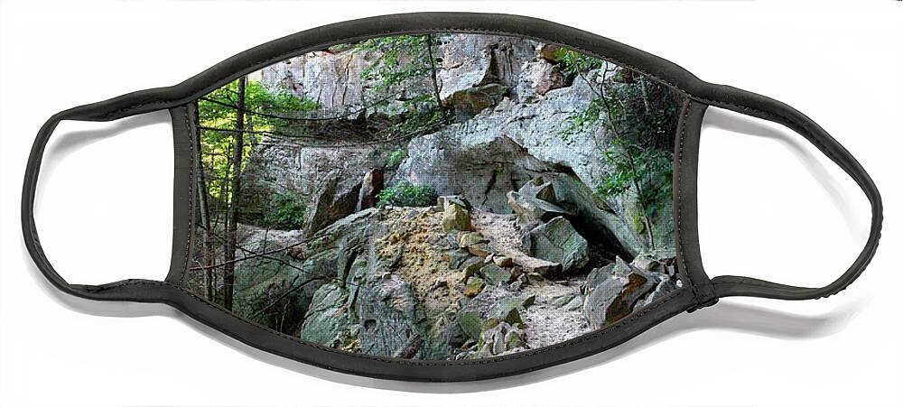 Pogue Creek Canyon Face Mask featuring the photograph Unnamed Rock Face 7 by Phil Perkins