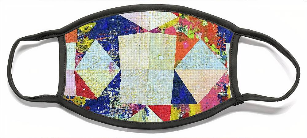 Stars Face Mask featuring the painting Uno, Dos, Tres, Cuatro by Cyndie Katz